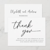 Postale carte de remerciements de script mariage message d (Devant / Derrière)