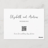 Postale carte de remerciements de script mariage message d (Dos)