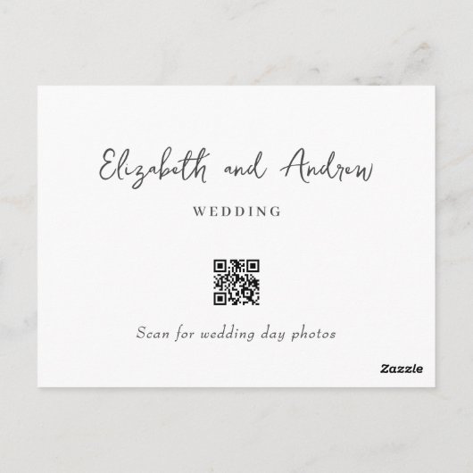 Postale carte de remerciements de script mariage message d (Dos)