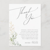 Postale Carte de remerciements de table de réception de ve (Devant)