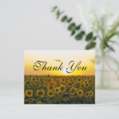 Postale Carte de remerciements de tournesols (Debout devant)