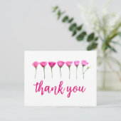 Postale Carte de remerciements - Design floral pour 65e an (Debout devant)