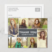 Postale Carte de remerciements d'obtention d'un diplôme de (Devant / Derrière)