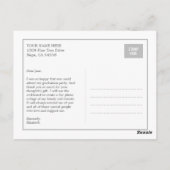 Postale Carte de remerciements d'obtention d'un diplôme de (Dos)