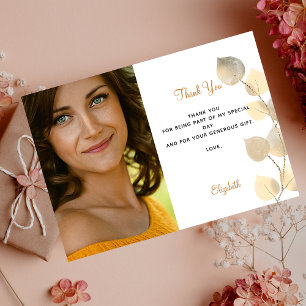 Postale Carte de remerciements doré d'or de l'eucalyptus