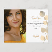 Postale Carte de remerciements doré d'or de l'eucalyptus (Devant)