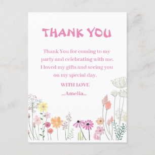 Postale Carte de remerciements du jour de naissance