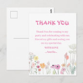 Postale Carte de remerciements du jour de naissance (Devant / Derrière)