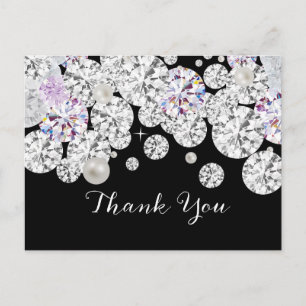 Postale Carte de remerciements élégant en diamant