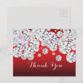 Postale Carte de remerciements élégant en diamant (Devant / Derrière)