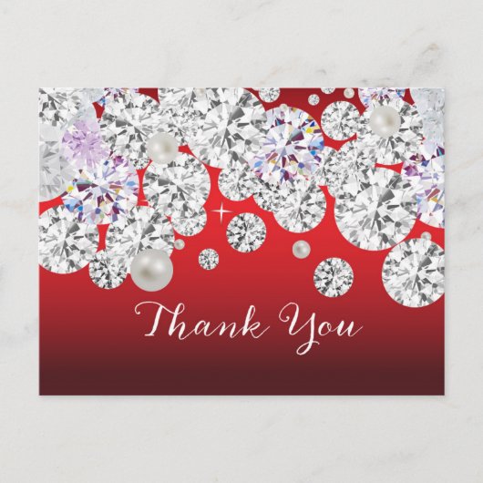 Postale Carte de remerciements élégant en diamant (Devant)