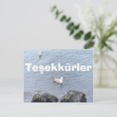 POSTALE CARTE DE REMERCIEMENTS EN TURQUE (Debout devant)