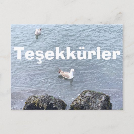 POSTALE CARTE DE REMERCIEMENTS EN TURQUE (Devant)