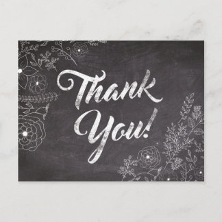 Postale Carte de remerciements floral de tableau de bord r