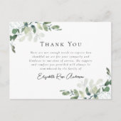 Postale Carte de remerciements funéraire de Sympathy Eucal (Devant)