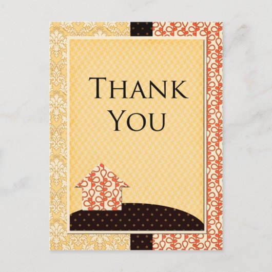 Postale Carte de remerciements Homespun (Devant)