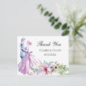 Postale carte de remerciements mariage (Debout devant)