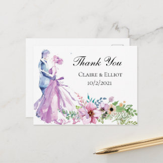 Postale carte de remerciements mariage