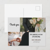 Postale carte de remerciements mariage (Devant / Derrière)