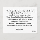 Postale Carte de remerciements mariage (Dos)