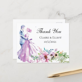 Postale carte de remerciements mariage
