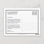 Postale Carte de remerciements Mariage de calligraphie mod (Dos)