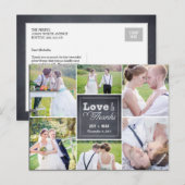 Postale Carte de remerciements Mariage de collage marqué (Devant / Derrière)