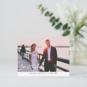 Postale carte de remerciements mariage de script de brosse (Debout devant)