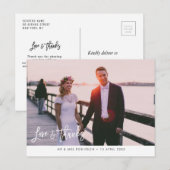 Postale carte de remerciements mariage de script de brosse (Devant / Derrière)