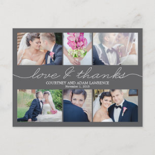 Postale Carte de remerciements Mariage d'écriture agréable
