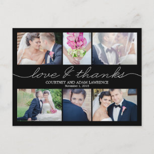Postale Carte de remerciements Mariage d'écriture agréable