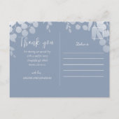 Postale Carte de remerciements Mariage Dusty Blue Boho (Dos)