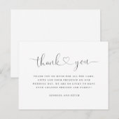 Postale carte de remerciements mariage élégant (Devant / Derrière)