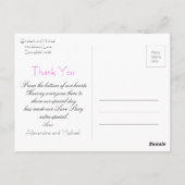 Postale Carte de remerciements Mariage floral simple et él (Dos)