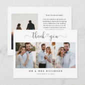 Postale Carte de remerciements Mariage Merci (Devant / Derrière)