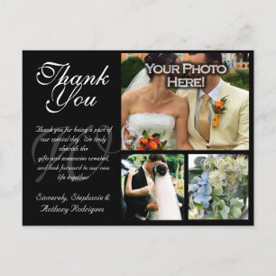Postale Carte de remerciements Mariage personnalisable 3 i