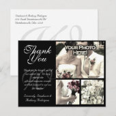 Postale Carte de remerciements Mariage personnalisable 3 p (Devant / Derrière)