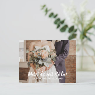Postale Carte De Remerciements Mariage - Photo et Merci 