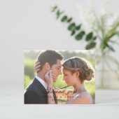 Postale Carte de remerciements Mariage pur Elegance - Noir (Debout devant)