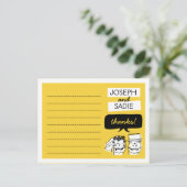 Postale Carte de remerciements Mariage Retro Raptors (Debout devant)