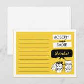 Postale Carte de remerciements Mariage Retro Raptors (Devant / Derrière)