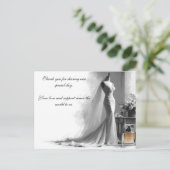 Postale Carte de remerciements Mariage romantique - Robe d (Debout devant)