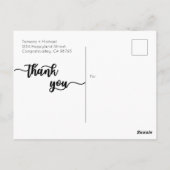 Postale Carte de remerciements mariage, Script moderne (Dos)