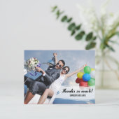 Postale Carte de remerciements Mariage Sweet Banner (Debout devant)