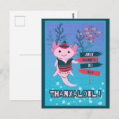Postale Carte de remerciements mexicain Axolotl mignon (Devant / Derrière)