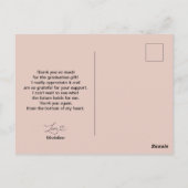 Postale Carte de remerciements moderne de graduation cardi (Dos)