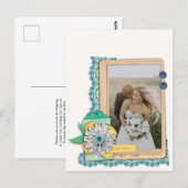 Postale Carte de remerciements photo de Mariage de scrapbo (Devant / Derrière)