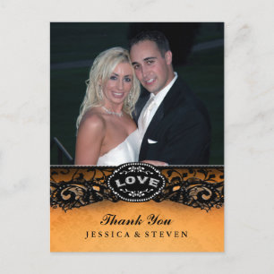 Postale Carte de remerciements photo Halloween Elegant Lac