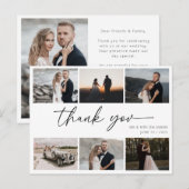 Postale Carte de remerciements photo mariage élégant (Devant / Derrière)