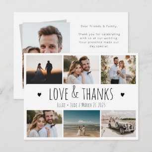 Postale Carte de remerciements photo mariage Multi photo